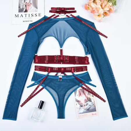 

FREE SHIPPING-Women Sexy Lingerie Lace Sexy One-Piece Bodysuit Mesh Trim Bowknot Decor Teddies sexy underwear lingerie for women valentines day gifts