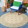 thumbnail image 2 of Safavieh Courtyard Erin Bordered Indoor/Outdoor Area Rug, Natural/Olive, 5'3" x 5'3" Round, 2 of 9