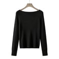 thumbnail image 5 of ClodeEU Women's Crewneck Long Sleeve Lightweight Knit Top ,Casual Fall Winter Loose Fit Sweater ,Women's Plus L, 5 of 5