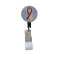 thumbnail image 1 of Burgundy and Ivory Ribbon for Head and Neck Cancer Awareness Retractable Badge Reel, 1 of 1