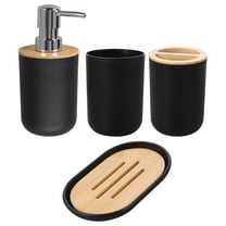 Worgeous Vanity Accessories Bathroom Accessories Set Black Holding Homeowners Daily Use 1 Set