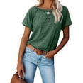 thumbnail image 6 of Summer Tops for Women Dressy Casual Comfy Basic Tee Shirts Short Sleeve Crewneck Office Blouses Loose fitted Tunics Shirts Womens Clothes, 6 of 7