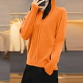 thumbnail image 6 of UTSJKR Women's Knitted Hoodies Casual Long Sleeve Drawstring Knit Textured Sweaters 2026 Fashion Solid Color Dressy Pullovers Orange M, 6 of 6