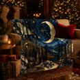 thumbnail image 3 of Enchanted Moonlit Astronomy Scene Vintage Books Crystals Luna, Peaceful Mountain Lake Scene, Warm Flannel Blanket for Cabin and Lodge, Outdoor Lovers Camping Gift, Rustic Home Decor, 3 of 9