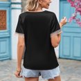 thumbnail image 7 of gakvbuo Womens Tops!Fashion Women's Summer V-Neck Lace Patchwork Short Sleeve Sexy Top Blouse, 7 of 7