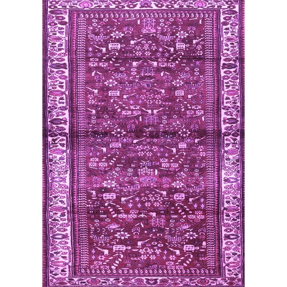 Ahgly Company Indoor Rectangle Persian Purple Traditional Area Rugs, 5' x 7'