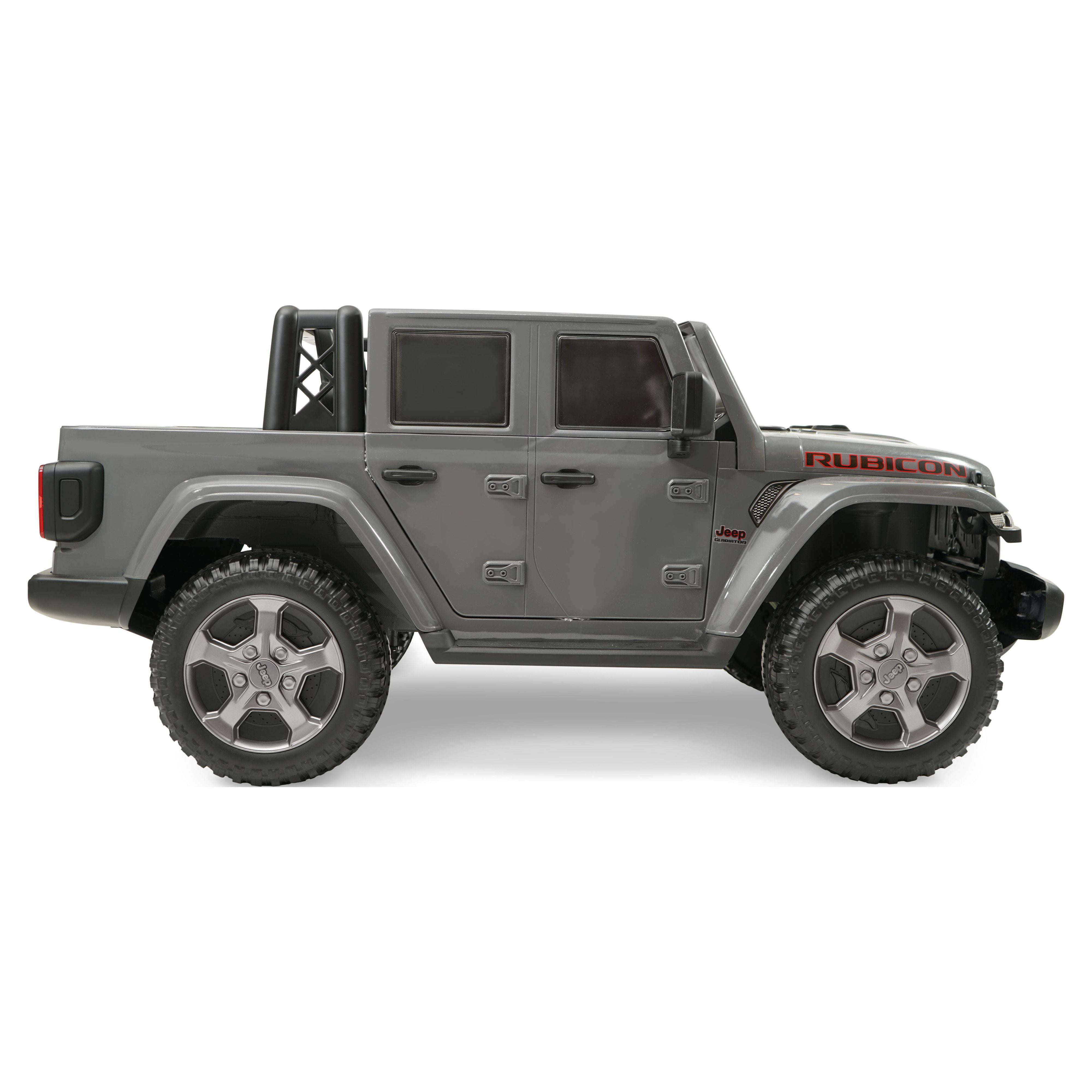 Jeep Gladiator Rubicon 12V Battery Powered Ride on, 2 Seater, Children Ages 3-5, Max Spped 5 MPH, Gray