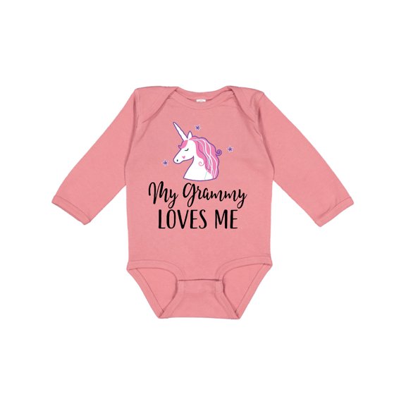 Inktastic Grammy Loves Me Unicorn Girls Girls Long Sleeve Baby Bodysuit