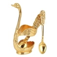 thumbnail image 2 of Gold Creative Dinnerware Set Decorative Swan Base Holder With 6 Spoons Forks For Coffee Fruit Dessert Stirring Mixing Teaspoon, 2 of 11