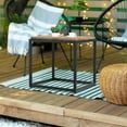 thumbnail image 2 of HOMCOM Concrete Side Table with Square Tabletop, Rustic End Table with Wood Grain Pattern and Metal Frame, for Indoor and Outdoor, Natural, 2 of 10