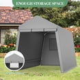 thumbnail image 3 of Lumiparty 6x8 FT Outdoor Storage Shelter Tent, Waterproof Portable Carport with Roll-Up Door & Vents, Storage Shed for ATV, Motorcycle, Bike, Lawn Equipment & Garden Tools, Gray, 3 of 12