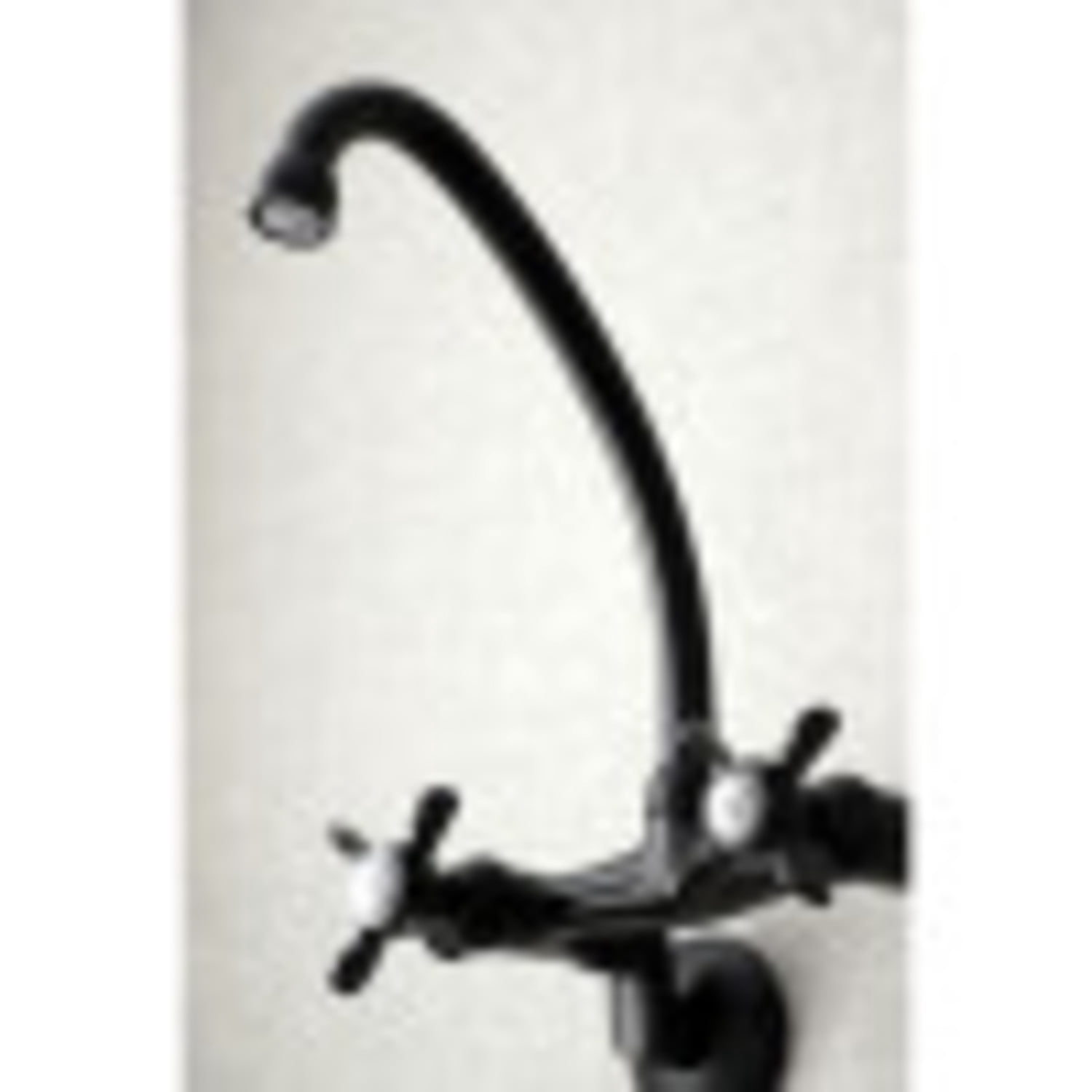 Kingston Brass KS114MB Essex Two Handle Wall Mount Kitchen Faucet, Matte Black