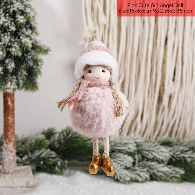 Christmas Elf Boy Doll Kids Gift 2024 New Year Xmas Tree Decor Plush Angel Pendant Christmas Decor 2023 Navidad Home Decor Noel