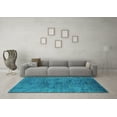 thumbnail image 3 of Ahgly Company Machine Washable Indoor Rectangle Oriental Turquoise Blue Industrial Area Rugs, 6' x 9', 3 of 4