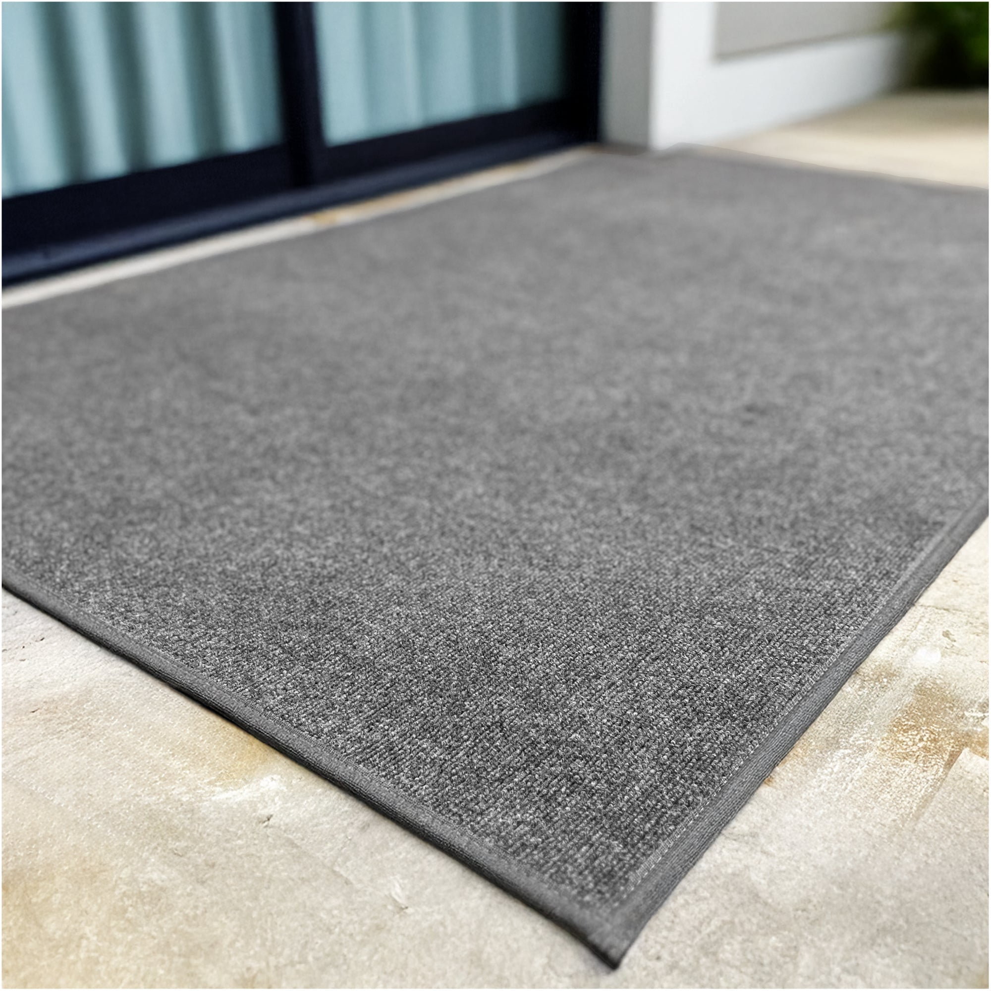 Koeckritz Rugs 5' x 9' Premium Ribbed Indoor/Outdoor Area Rug, Quick Dry, Lightweight, Sky Grey