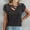 Dark Gray, variant on Women Plus Size T-Shirt Blouse Sawvnm Fashion Women Summer Flare Sleeve Three Quarter Floral Lace Office Lady Blouse Tops for Women Dark Gray M