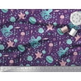 thumbnail image 3 of Soimoi Purple Cotton Duck Fabric Jellyfish & Octopus Ocean Fabric Prints By Yard 44 Inch Wide, 3 of 3