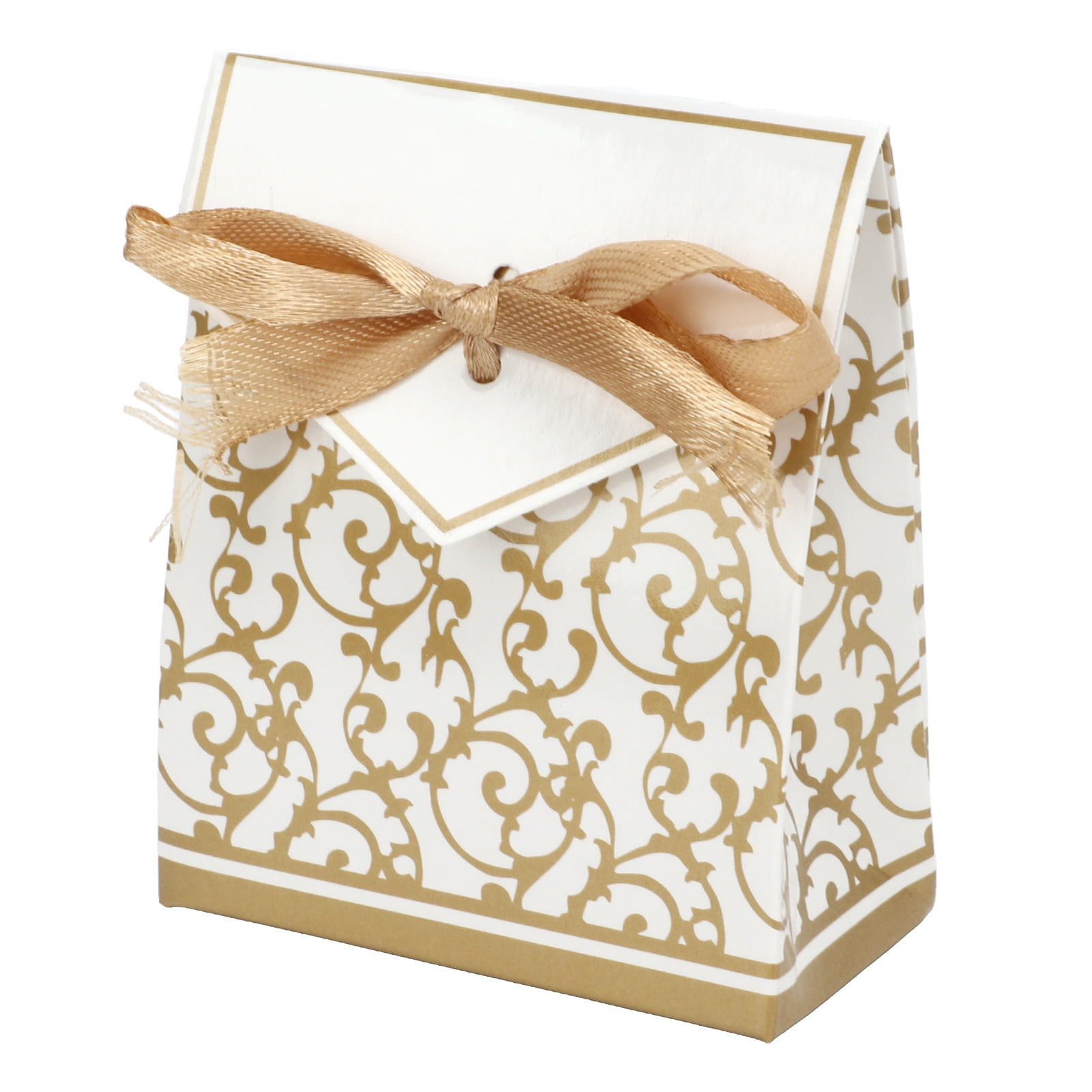Octpeak 40 Sets Gift Bag Exquisite Unique Golden Pattern Bow Small Gift
