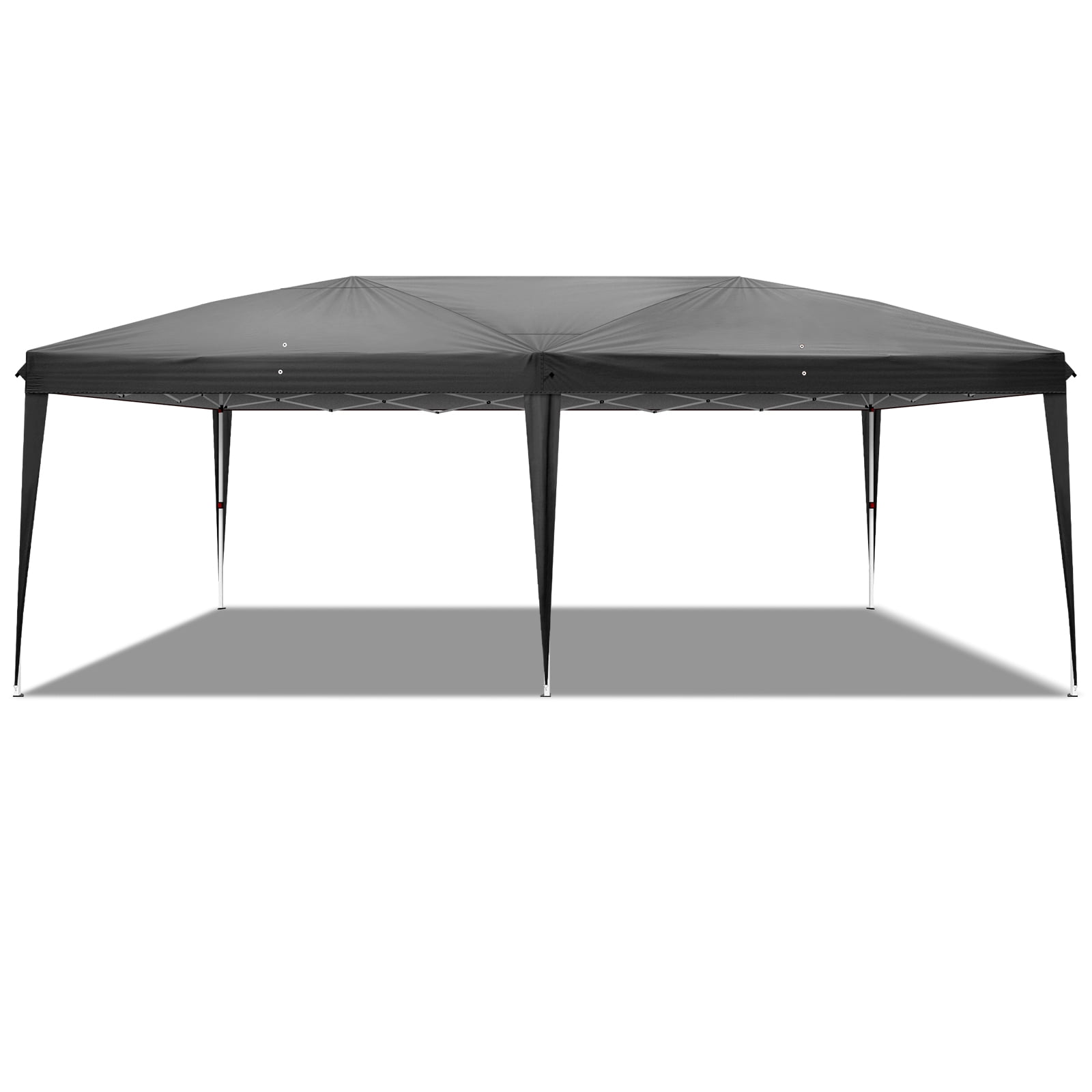10'x20' Instant Pop Up Canopy Tent Black, No Sidewalls, 28/22mm Powder Coated Steel Frame, 10x20mm Crossbar, 210D Oxford Folding Outdoor Tent with Carry Bag, No Sandbags