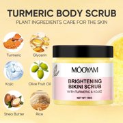 Mooyam 2 Pack Brightening Bikini Body Scrub with Turmeric Exfoliating Moisturizing & Glowing Scrub for Bikini Area, Even Skin Tone, 10.58 oz