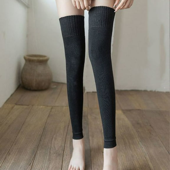 1 Pair Velvet Knee Socks Warmth Protection Thick Lady Over-the-Knee Sleeves