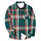 thumbnail image 5 of Blusa y camisa de manga larga con cuello vuelto para hombre, informal, a la moda, con botones, estampado a cuadros, blusa elástica de manga larga con cuello vuelto, blusa de poliéster para hombre, 5 of 5