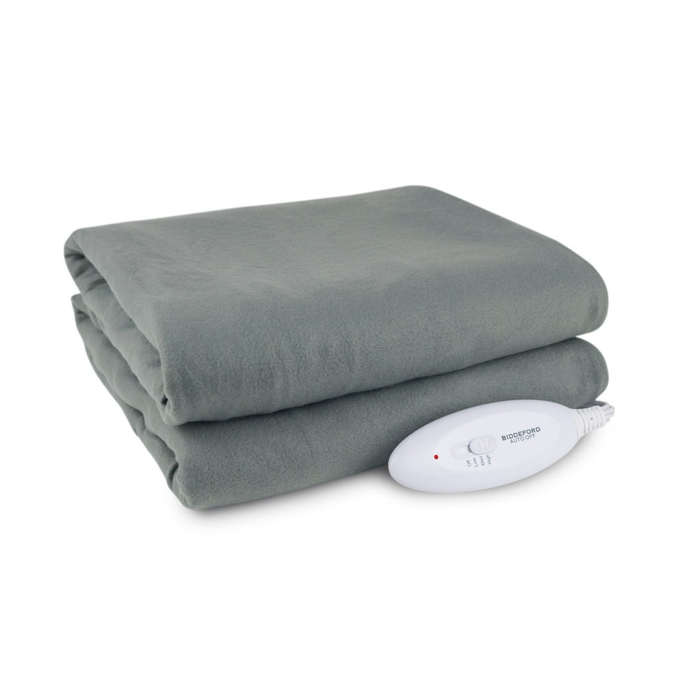 Biddeford Blankets Comfort Knit Fleece Heated Electric Throw Blanket