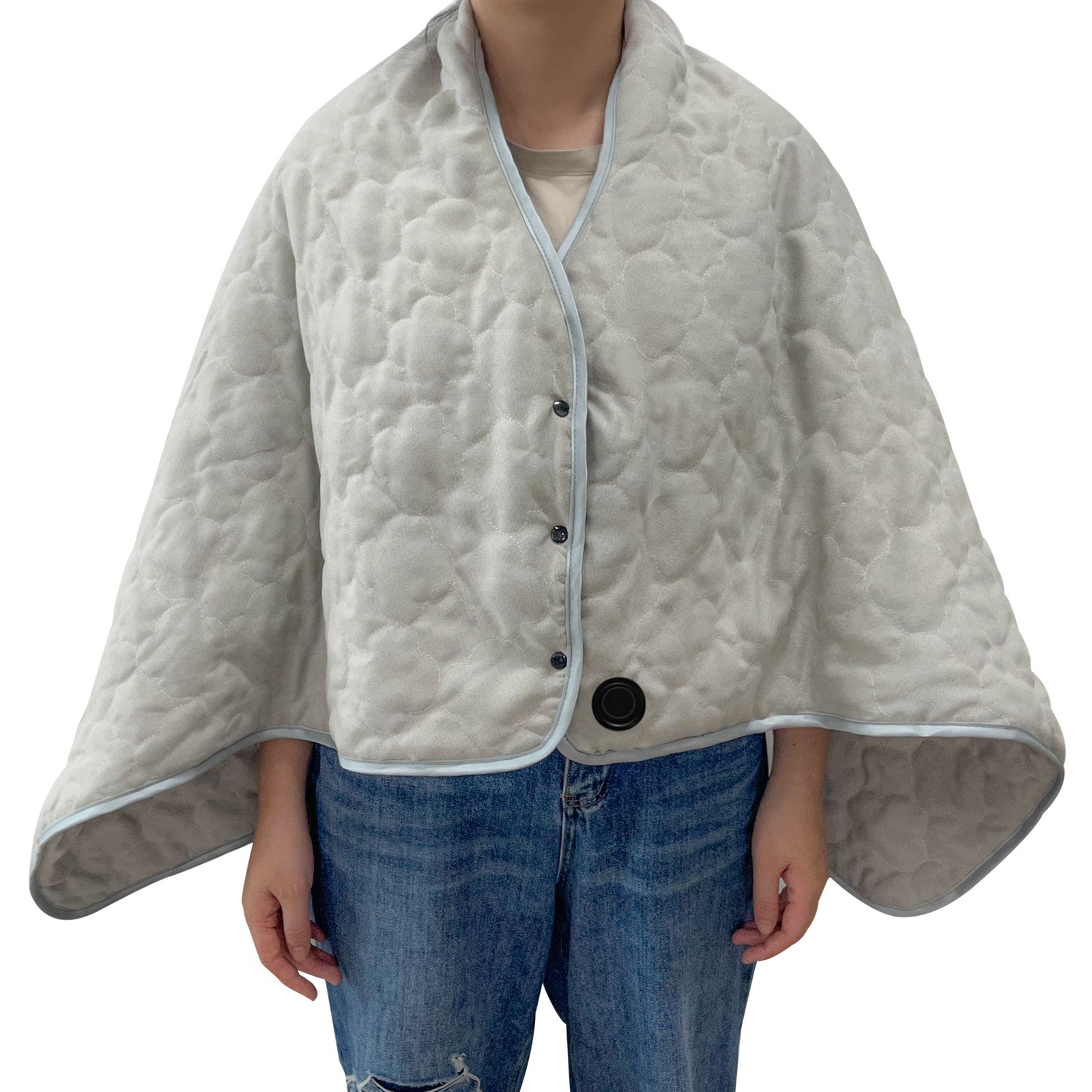 USB Heated Shawl Throw Blanket 140x82cm Portable Cordless Wearable Heated Blanket For Home & Outdoor Battery Operated Heated Blanket With 3 Heat Settings Without Battery Pack Gray, Gift