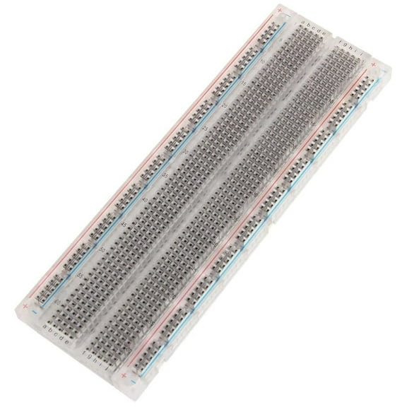 Solderless Clear Plug-In Breadboard 830 Tie Points, 6.5" x 2.1" - ROHS Compliant