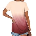 thumbnail image 5 of Teissuly Womens Fashion Gradient Color V-Neck Short Sleeve T-shirt Tops Blouse, 5 of 8