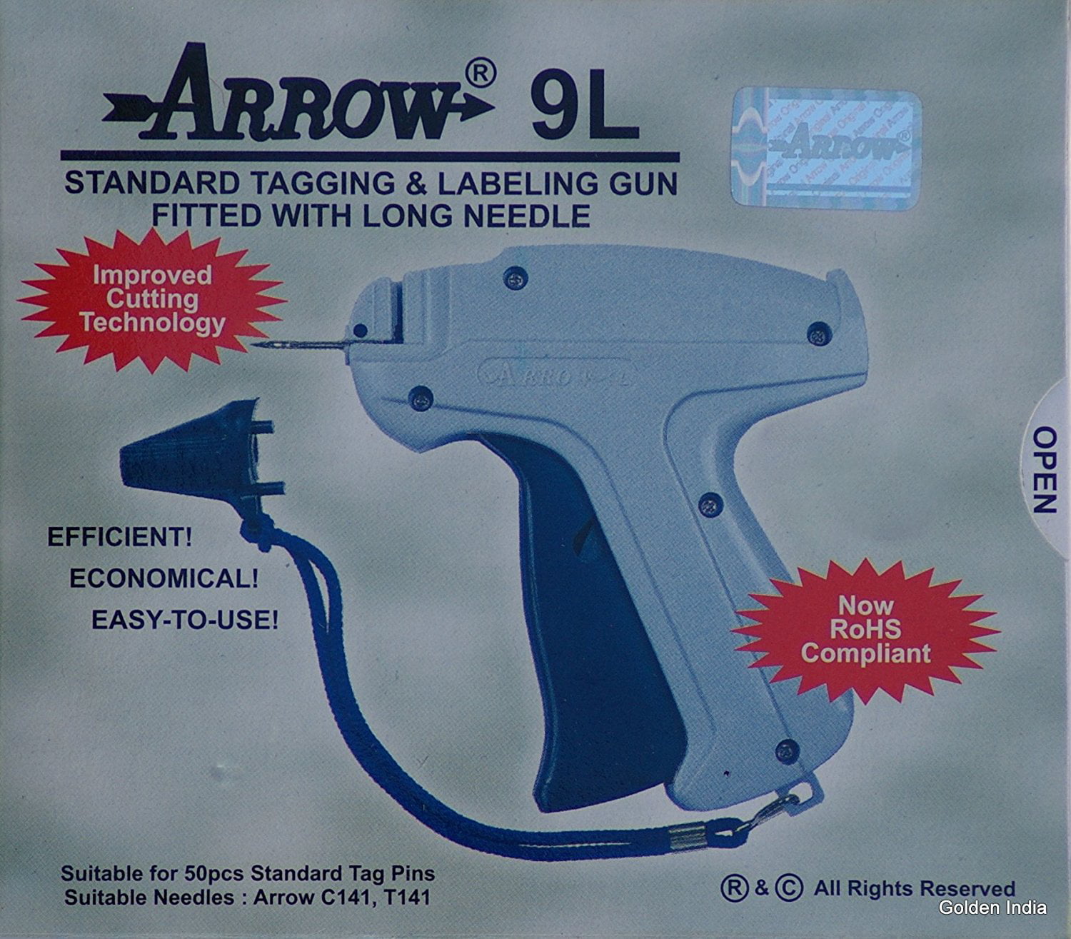 Arrow FINE Needle Tag Gun 1000 White Micro Barbs 50mm Cloth Tagging Attacher 