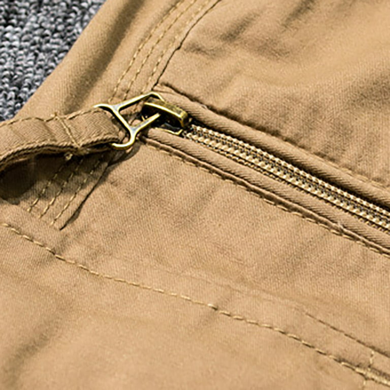 QWANG Men’s Cargo Shorts 3/4 Relaxed Fit Below Knee Capri Cargo Pants Cotton