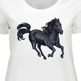 thumbnail image 4 of Inktastic Beautiful Galloping Black Horse Women's Plus Size T-Shirt, 4 of 5