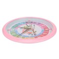 thumbnail image 3 of Wall Clock Plastic Cartoon Colorful Quartz Time Learning Hanging Clock for Kid's Bedroom ClassroomPink, 3 of 14