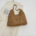 thumbnail image 3 of HMSHA Summer Straw Bag Hollow Out Beach Shoulder Bag Large Hobo Bag Solid Color Holiday Travel Handbag Boho Shoulder Purse, 3 of 9