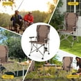 Gymax Portable Folding Arm Chair Heavy Duty 400 lbs with Cup Holder for