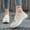 Beige, variant on Women's Backless Slip On Floral Embroidery Knit Mule Sneakers, Breathable Mesh Wedge Sole Casual Daily Walking Footwear(Gray,9)