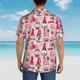 thumbnail image 4 of Bingfone Men's Short Sleeve Button Down Shirts Hawaiian Garden Gnomes Printed Beach Shirt, 4 of 7