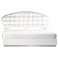 thumbnail image 2 of Modern Eastern King Platform Bed, Crystal Tufted Headboard, White Lacquer Finish, 2 of 4
