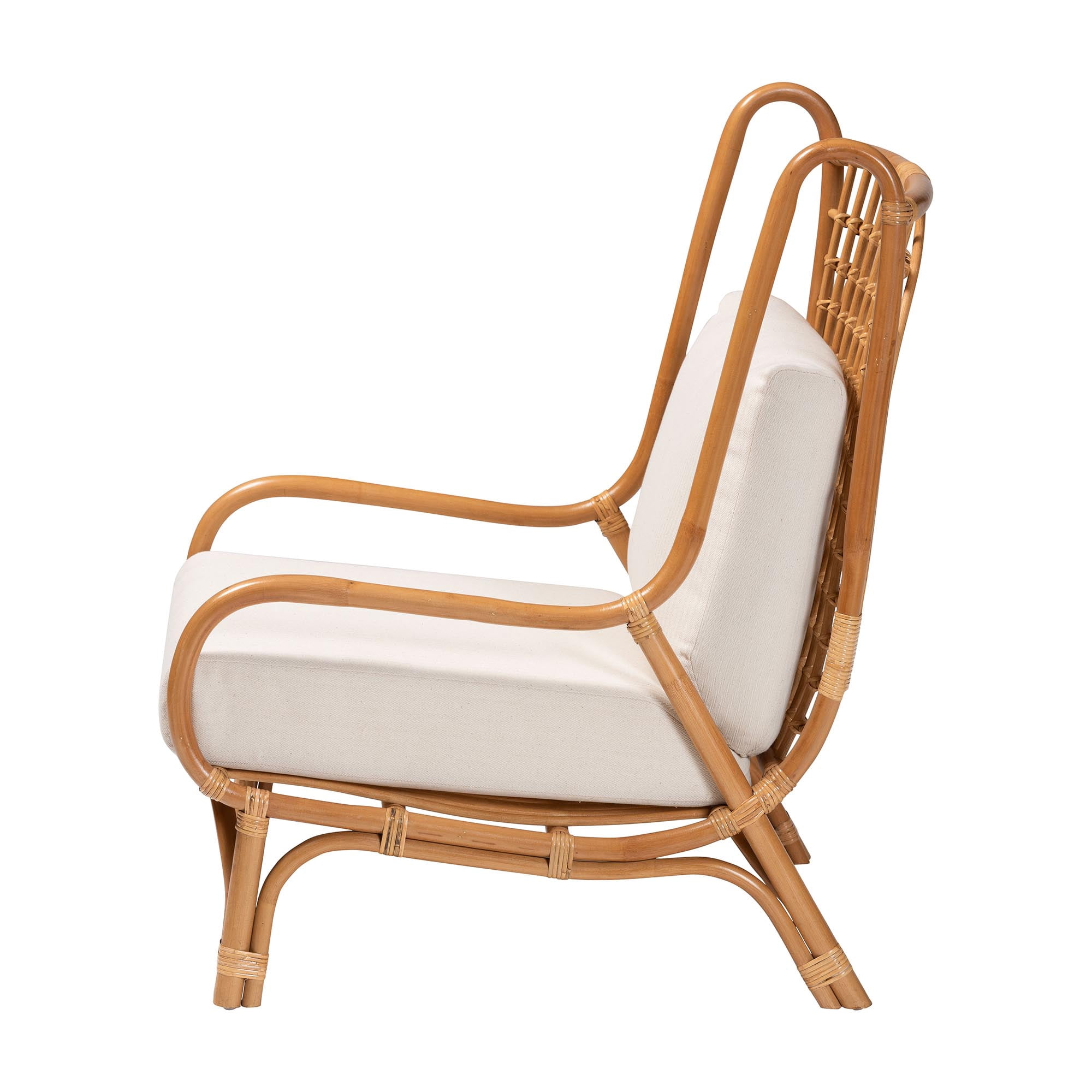 bali & pari Helina Boho Accent Chair, Light Honey