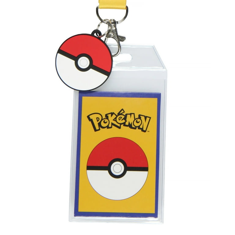 Pokemon Group Breakaway ID Badge Holder Lanyard w/ 2" Pokeball Pendant