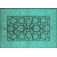 thumbnail image 1 of Ahgly Company Machine Washable Indoor Rectangle Oriental Turquoise Blue Traditional Area Rugs, 4' x 6', 1 of 4