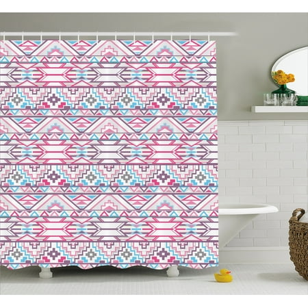 Pastel Shower Curtain Ikat Style Abstract Geometric Native American Pastel Shower Curtain Ikat Style Abstract Geometric Native American Aztec Inspired Artwork Fabric Bathroom