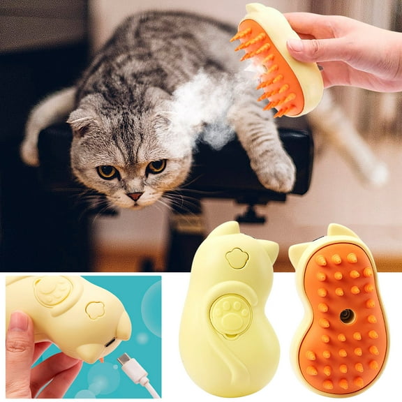 Hwkond Pet Grooming Brush Electric One Button Wash Spray Brush Cleaning Hair Removing Comb Dog Flying Hair Charging Pet Spray Massage Comb
