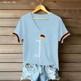 thumbnail image 4 of Women's Germany Football Graphic T-Shirt, Women's V-Neck T-Shirt German Soccer Letter Print Graphic Tee, Casual Fashion Top, Summer Short Sleeve Blouse for Soccer Tournament 2026 Light Blue Size: L, 4 of 4