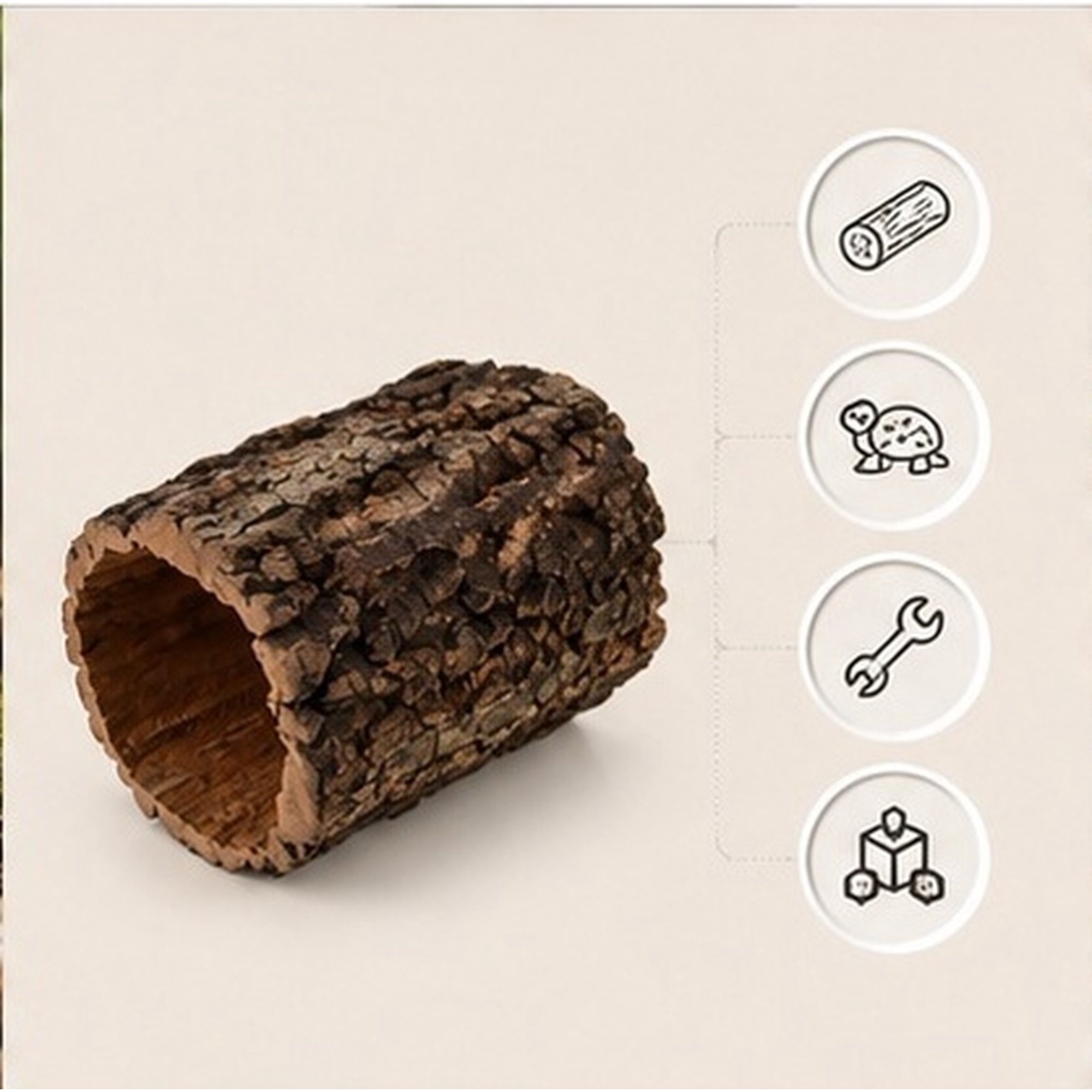 RENACLIPY Reptile Hideout Tree Trunk Habitat Simulation for Gecko Snake Turtle Shelter