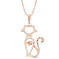thumbnail image 3 of 1/20 CT Black & White Diamond Accent Cat Pendant Solid 925 Sterling Silver, 3 of 3