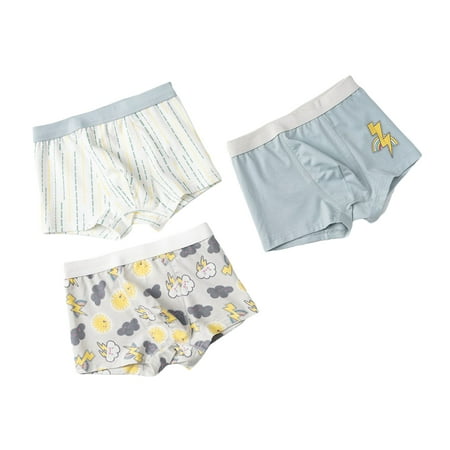 

GYRATEDREAM 3 Pack Boys Kids Soft Cotton Fashion Boxer Briefs Toddler Breathable Underwear 3-11 Years