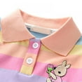 thumbnail image 3 of Kids Toddler Baby Girls Rainbow Dress Cute Bunny Decoration Dress Short Sleeve Princess Dress, 3 of 6