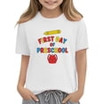 thumbnail image 4 of Juslio Girls Letter Pattern Shirts Short Sleeved Tops Comfortable, Breathable Crew Neck Casual T Shirts Sizes 2-18, 4 of 9